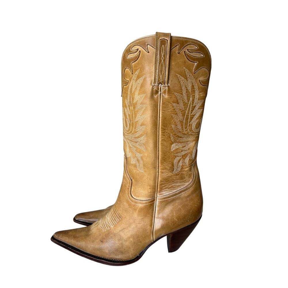 Charlie 1 Horse by Lucchese Western Boots Size 9 1/2 B Calf Leather Brazil 4565
